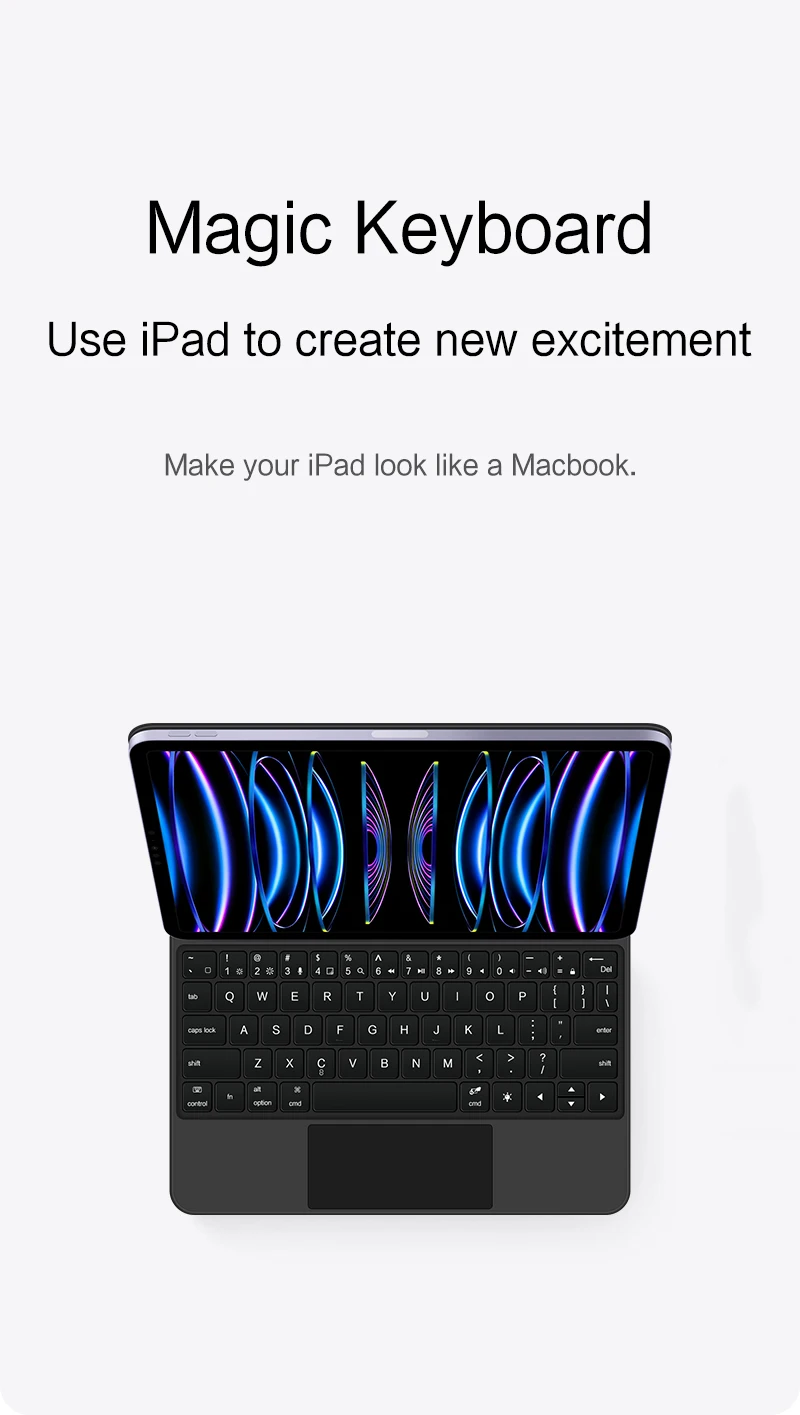 TouchPad Magic Keyboard for iPad Air 11 13 M4 2026 M3 M2 iPad 10 10th Air 4 5 6 iPad Pro 11 12.9 13'' M5 M4 Smart Cover Backlit