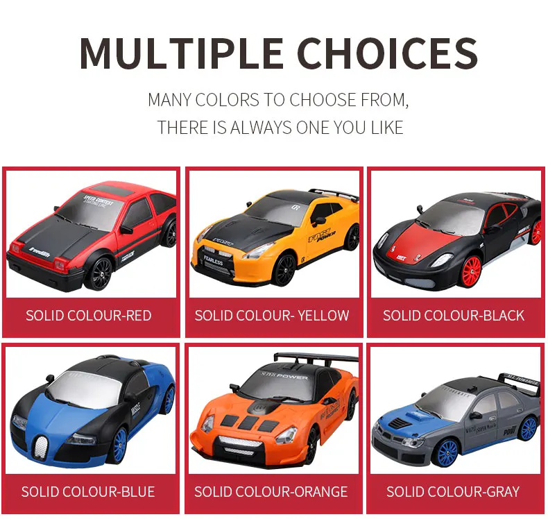New 1:24 RC Drift Vehicle, Mustang 4WD Cars, Racing Car with Remote Control, Gift, Competition Racing Car, Children's Toy
