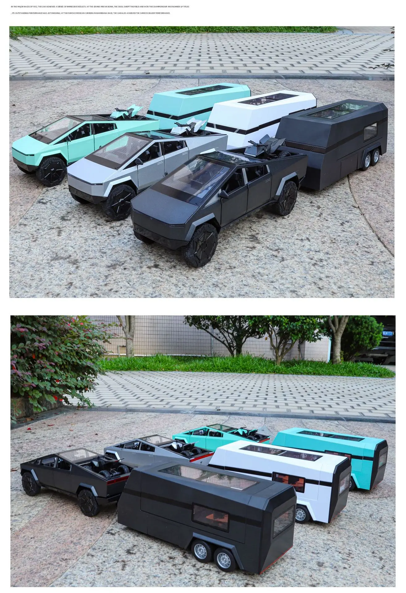 1:24 Pickup Trailer Motorhome Alloy Diecast Robotaxi Car Toys Model Sound Light Pull Back Doors Opened RV Children Festival Gift