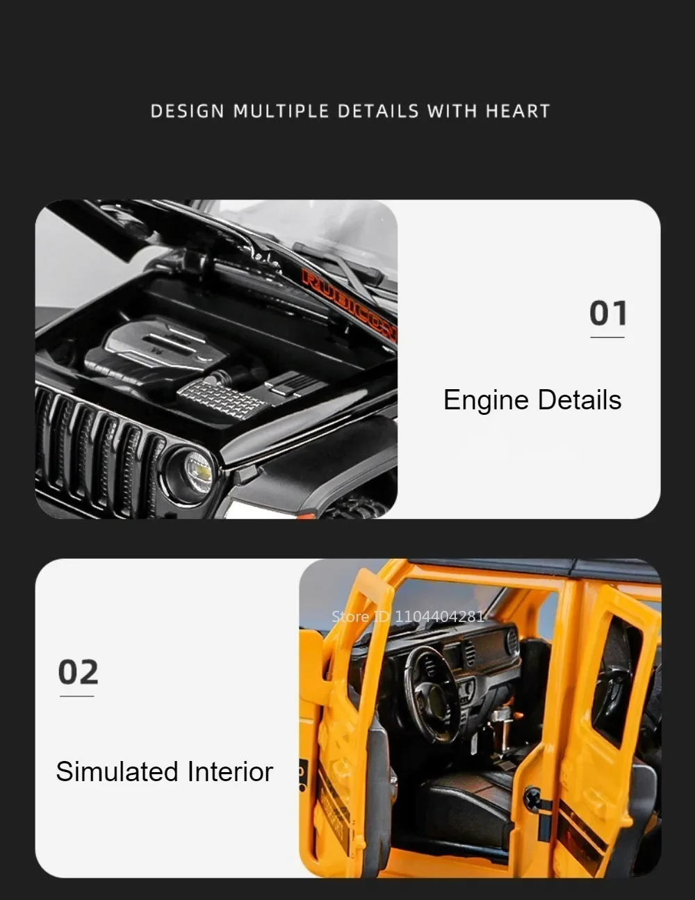 1:22 Wrangler Rubicon Suzuki Hustler Alloy Toys Diecast Model Car Doors Opened Sound Light Pull Back Vehice Friend Birthday Gift