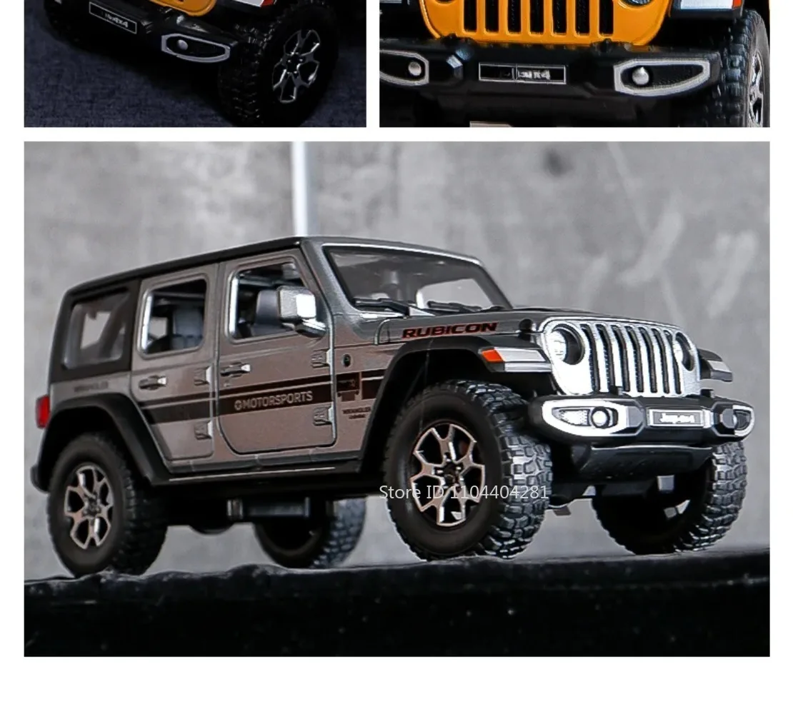 1:22 Wrangler Rubicon Suzuki Hustler Alloy Toys Diecast Model Car Doors Opened Sound Light Pull Back Vehice Friend Birthday Gift