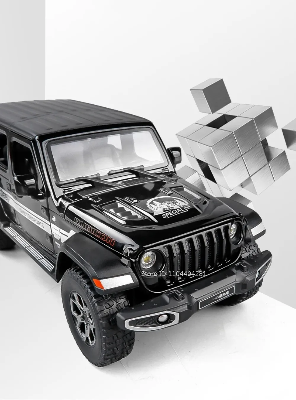 1:22 Wrangler Rubicon Suzuki Hustler Alloy Toys Diecast Model Car Doors Opened Sound Light Pull Back Vehice Friend Birthday Gift