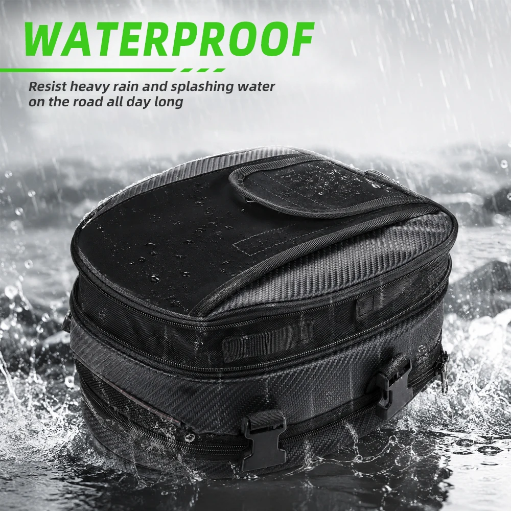 Motorcycles Tail Bags Waterproof Rear Seat Bag Backpack Electric Dirt Bike Rain Cover Rider Pack Scooter Luggage Buckle Strap