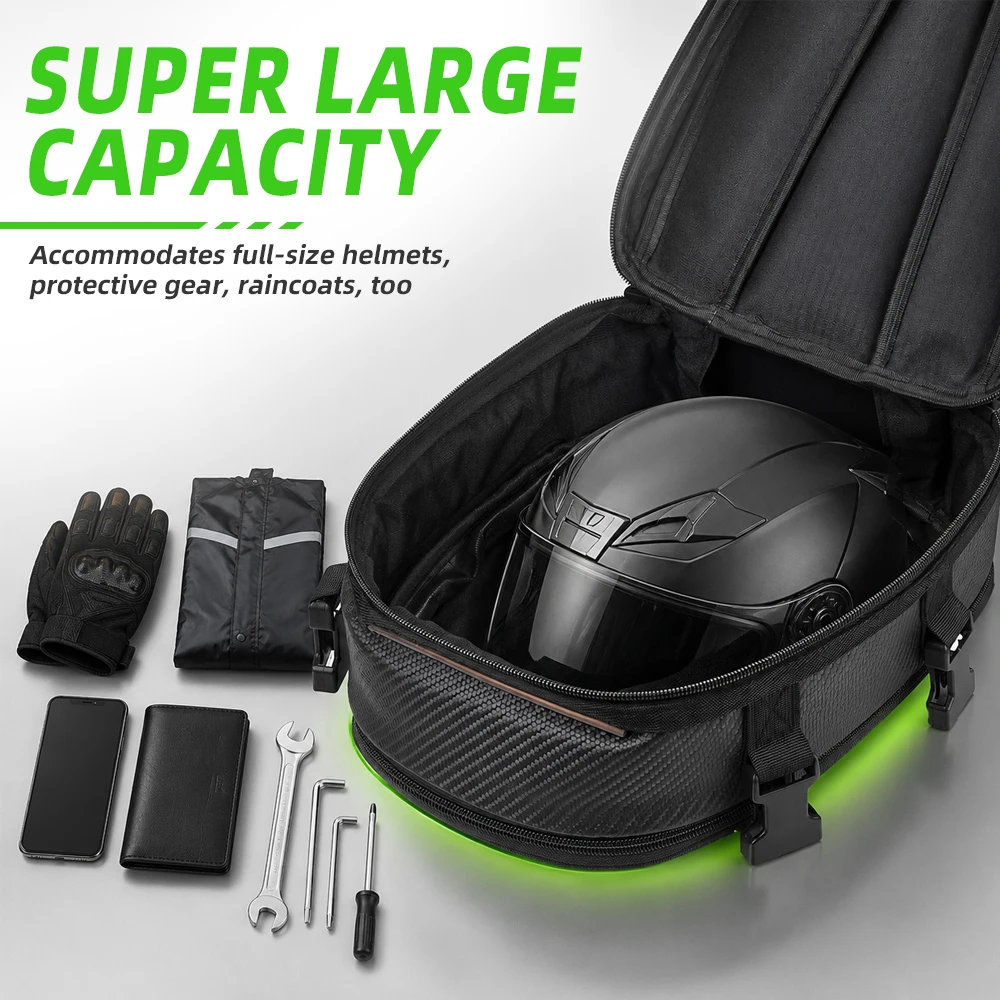 Motorcycles Tail Bags Waterproof Rear Seat Bag Backpack Electric Dirt Bike Rain Cover Rider Pack Scooter Luggage Buckle Strap