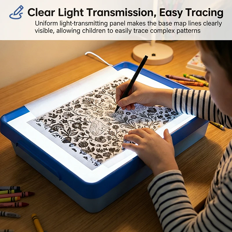 Kids Led Light Box Sensory Toys Early Education Light/Shadow Exploration Parish Copying Drawing Painting Light Guide Board Aids