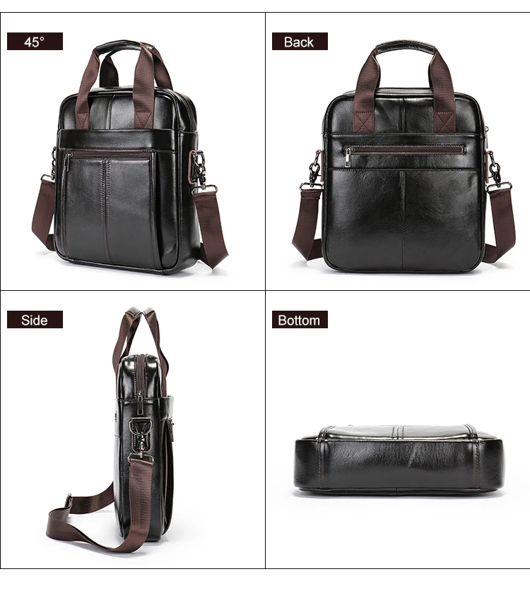 WESTAL Men's Shoulder Bags Genuine Leather Crossbody Messenger Bag For 13.3 Inch Laptop Briefcase Leather Man Handbags 8577