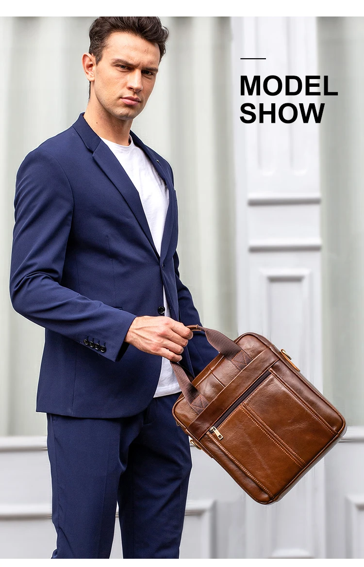WESTAL Men's Shoulder Bags Genuine Leather Crossbody Messenger Bag For 13.3 Inch Laptop Briefcase Leather Man Handbags 8577