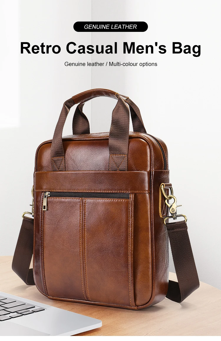 WESTAL Men's Shoulder Bags Genuine Leather Crossbody Messenger Bag For 13.3 Inch Laptop Briefcase Leather Man Handbags 8577