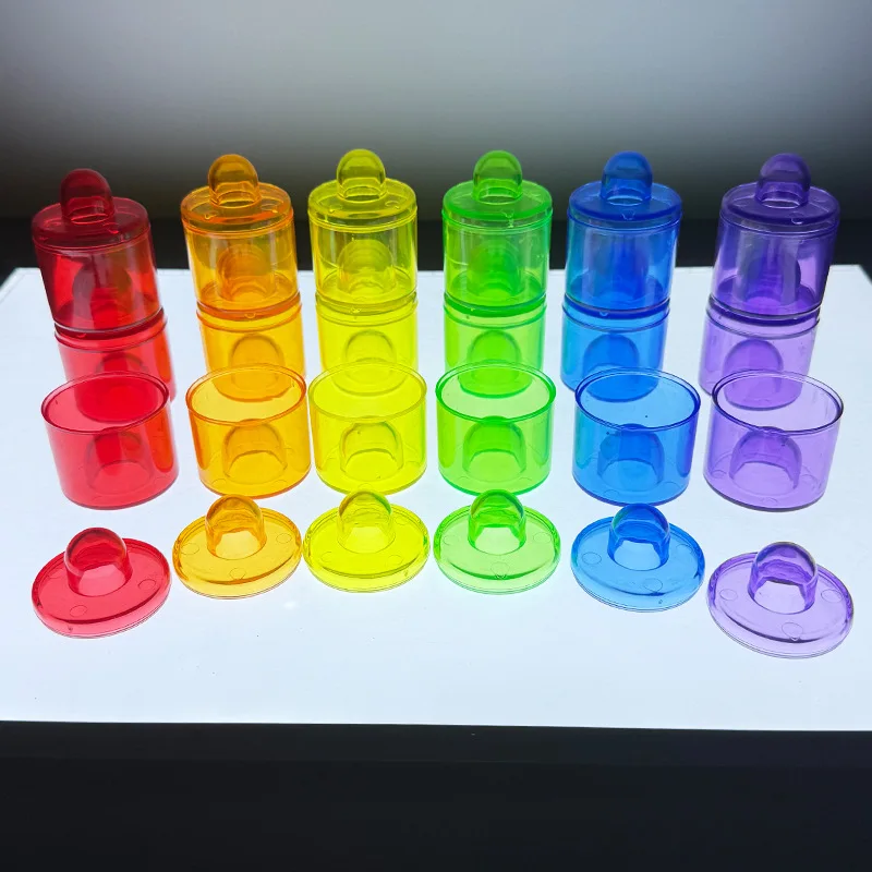 Sand Water Game Open-ended Montessori Toys Kids Transparent Rainbow Measuring Cup Bowl Funnel Clip Spoon Plate Magic Bottle Pipe