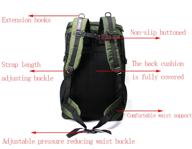 80L 50L Men's Outdoor Backpack Climbing Travel Rucksack Sports Camping Hiking Backpack School Bag Pack For Male Female Women