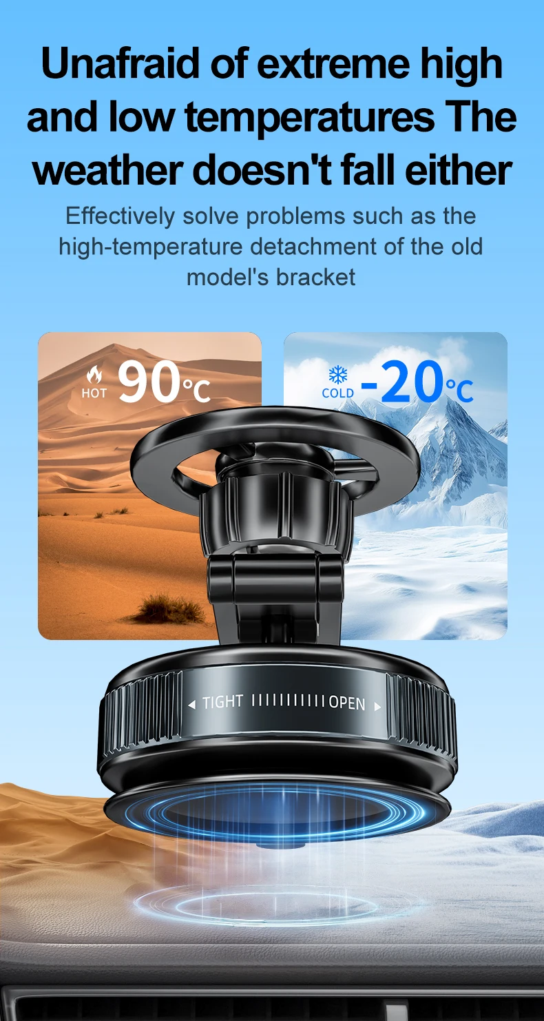 2026 New Car Strong Magnetic Phone Holder for iPhone 17 16 Samsung Universal Desktop Vacuum Suction Cup Folding Magnet Bracket