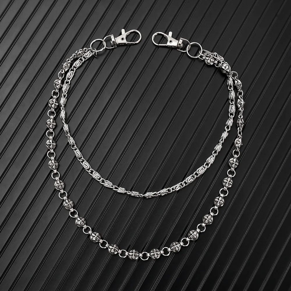 A Harajuku Style Street Hip-Hop Y2k Jeans Chain Belts Personalized Punk Style Double-Layer Waist Chain for Men Women Accessories