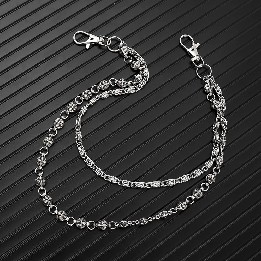 A Harajuku Style Street Hip-Hop Y2k Jeans Chain Belts Personalized Punk Style Double-Layer Waist Chain for Men Women Accessories