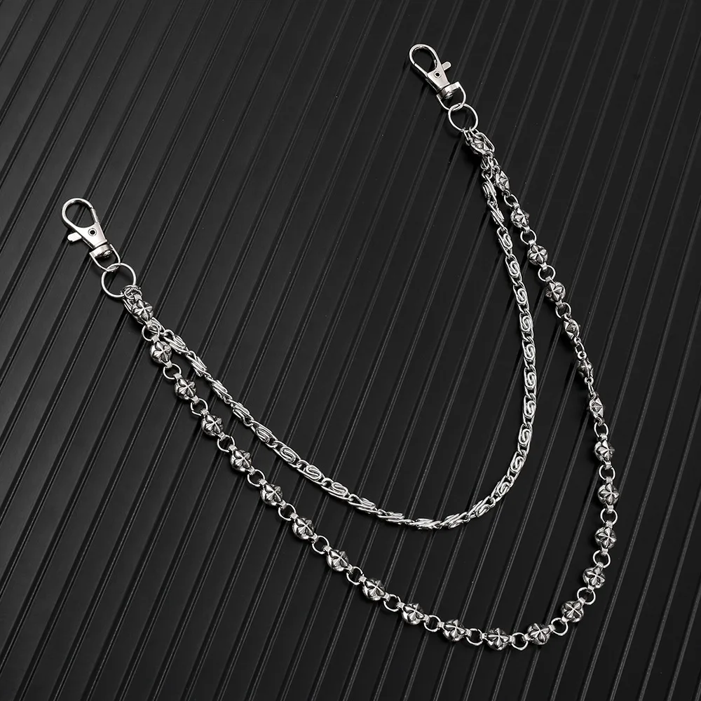 A Harajuku Style Street Hip-Hop Y2k Jeans Chain Belts Personalized Punk Style Double-Layer Waist Chain for Men Women Accessories