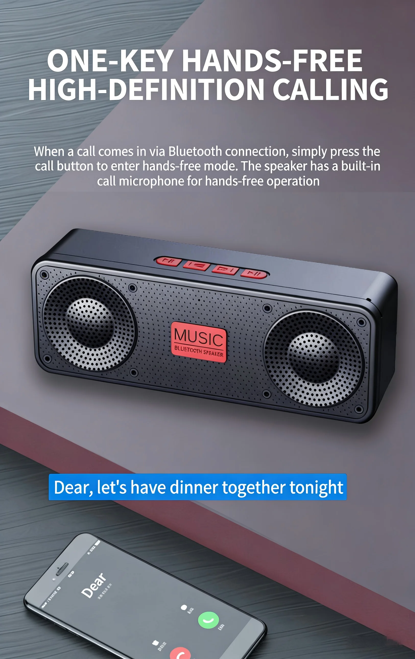 S18 Bluetooth Speaker W/ Subwoofer, FM Radio, 20H Battery, Waterproof, Stereo for Phone/PC Outdoor