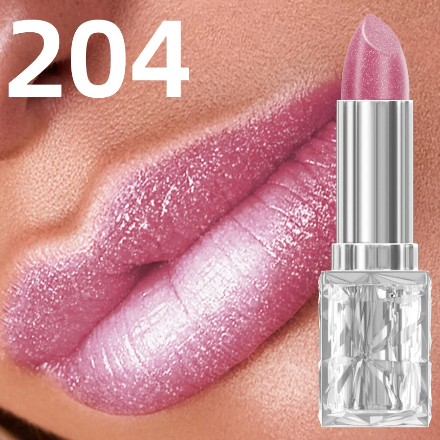 7 Colors Sparkling Metallic Finish Lipstick Hydrating Red Pink Glitter Lip Tint Shine Lip Color Highly Pigmented Lip Makeup Gift