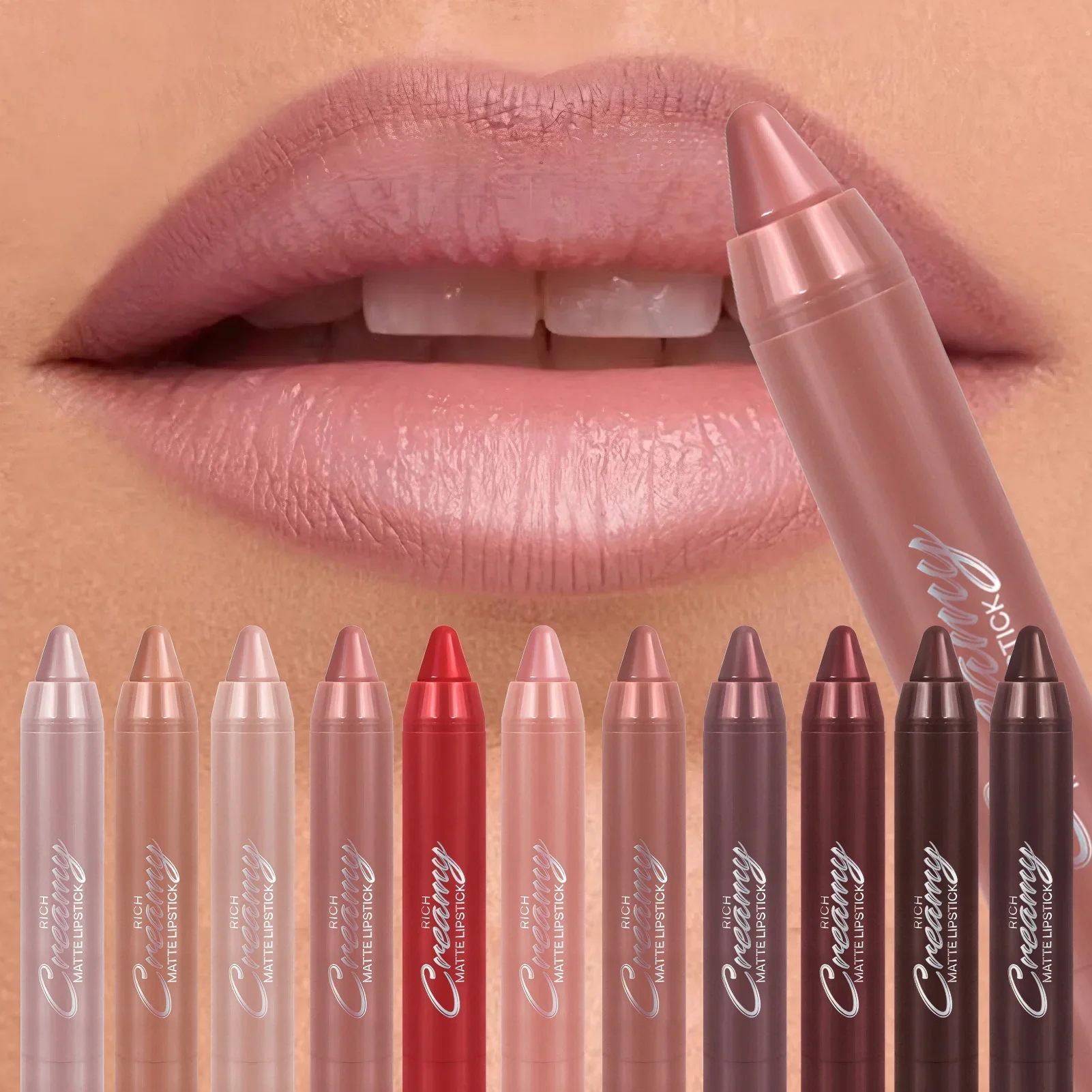 Colors Matte Lip Liner and Lipstick, Easy To Accurately Apply, Waterproof Long-lasting Non-sticky, Perfect Festival Gifts