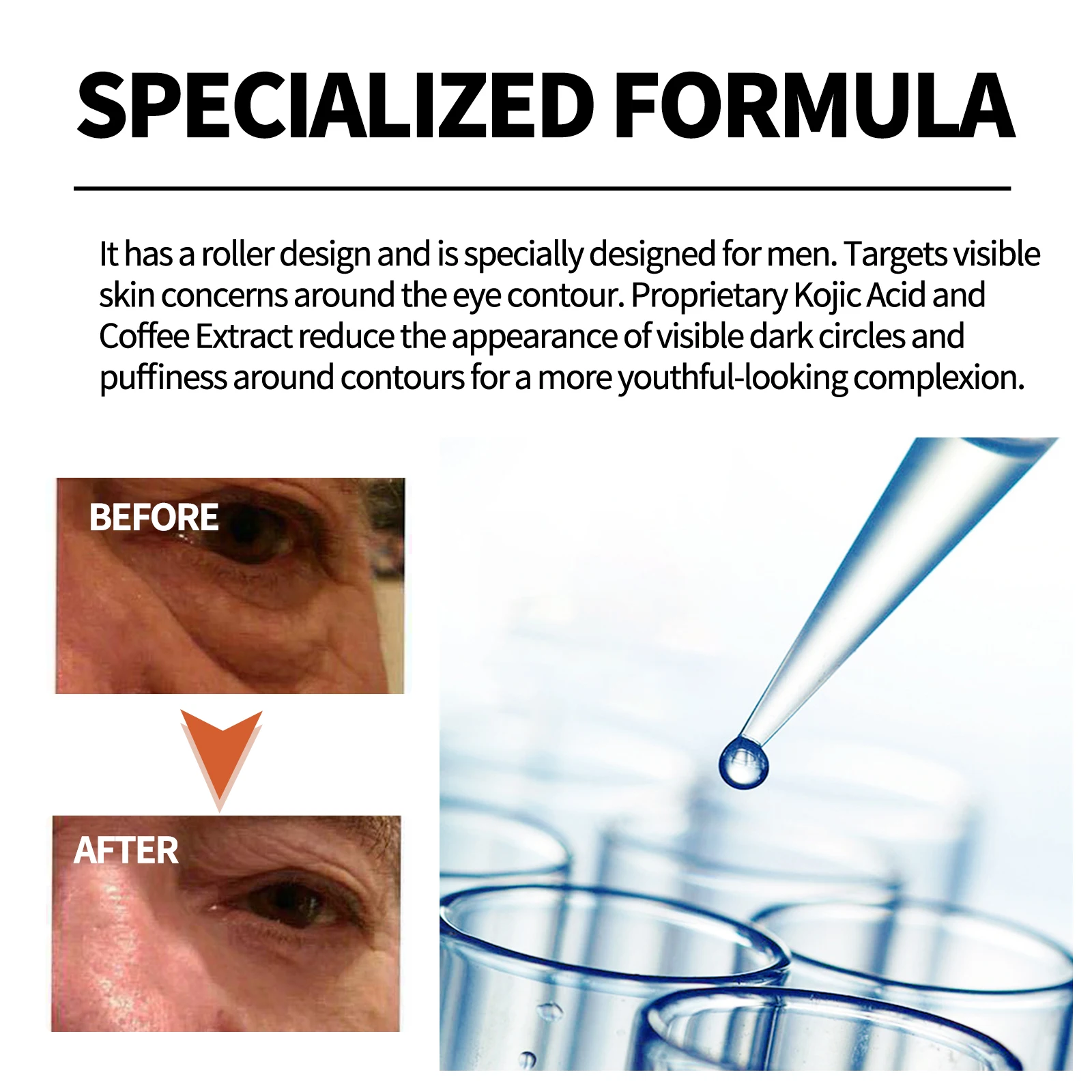 Men's Retinol Eye Cream Eye Bag Firming Lifting Cream Lightening Dark Circles Skin Instant Eye Repair Serum Stick Remover Gel