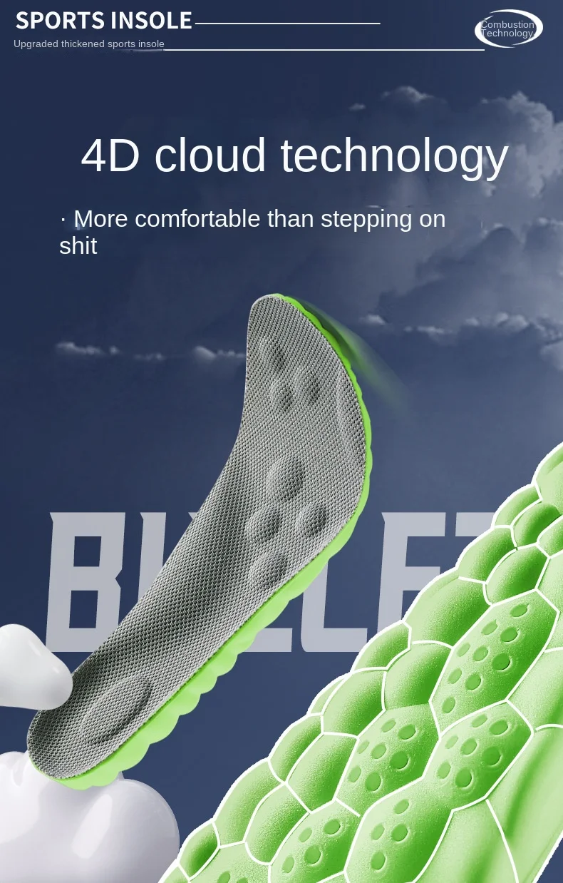 6PCS Massage Sports Insoles Super Soft Sport Insole for Feet Running Baskets Shoe Inserts Soles Arch Support Orthopedic Cushion
