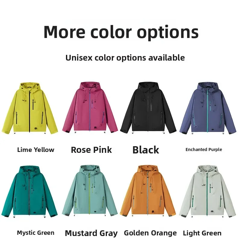 Unisex Waterproof Windbreaker Outdoor Sport Windproof Single-Layer Jacket Men Women Hiking Climbing Trekking Rain Coat