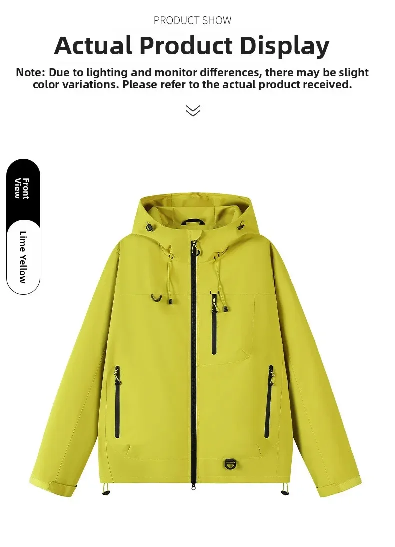 Unisex Waterproof Windbreaker Outdoor Sport Windproof Single-Layer Jacket Men Women Hiking Climbing Trekking Rain Coat