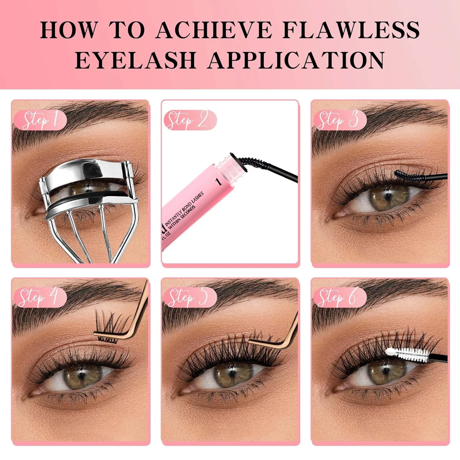 Eyelash Glue Kit 2026 NEW Bond and Seal +Lash Remover + Tweezer Makeup Tool Set Long Lasting Glue for Eyelashes Use at Home