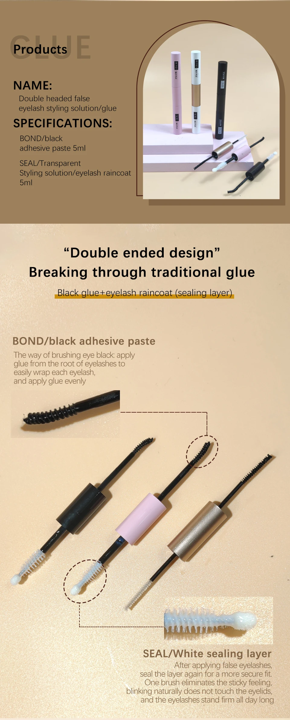Eyelash Glue Kit 2026 NEW Bond and Seal +Lash Remover + Tweezer Makeup Tool Set Long Lasting Glue for Eyelashes Use at Home