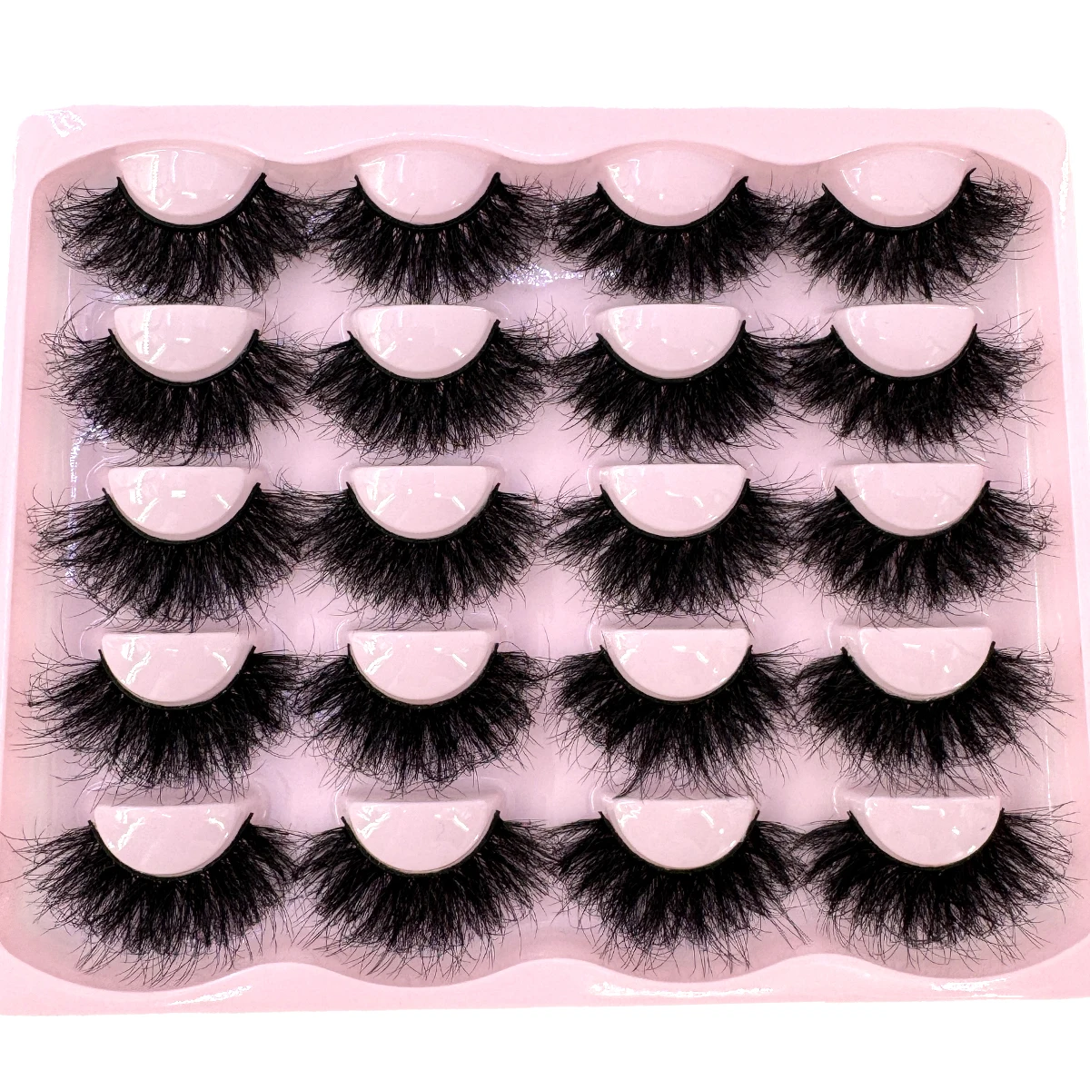 New 10 Pairs 3D Faux Mink Lashes Wispy Fluffy 25MM False Eyelashes Thick Volume Dramatic Cat Eye Lashes Long Strip Wispy Makeup