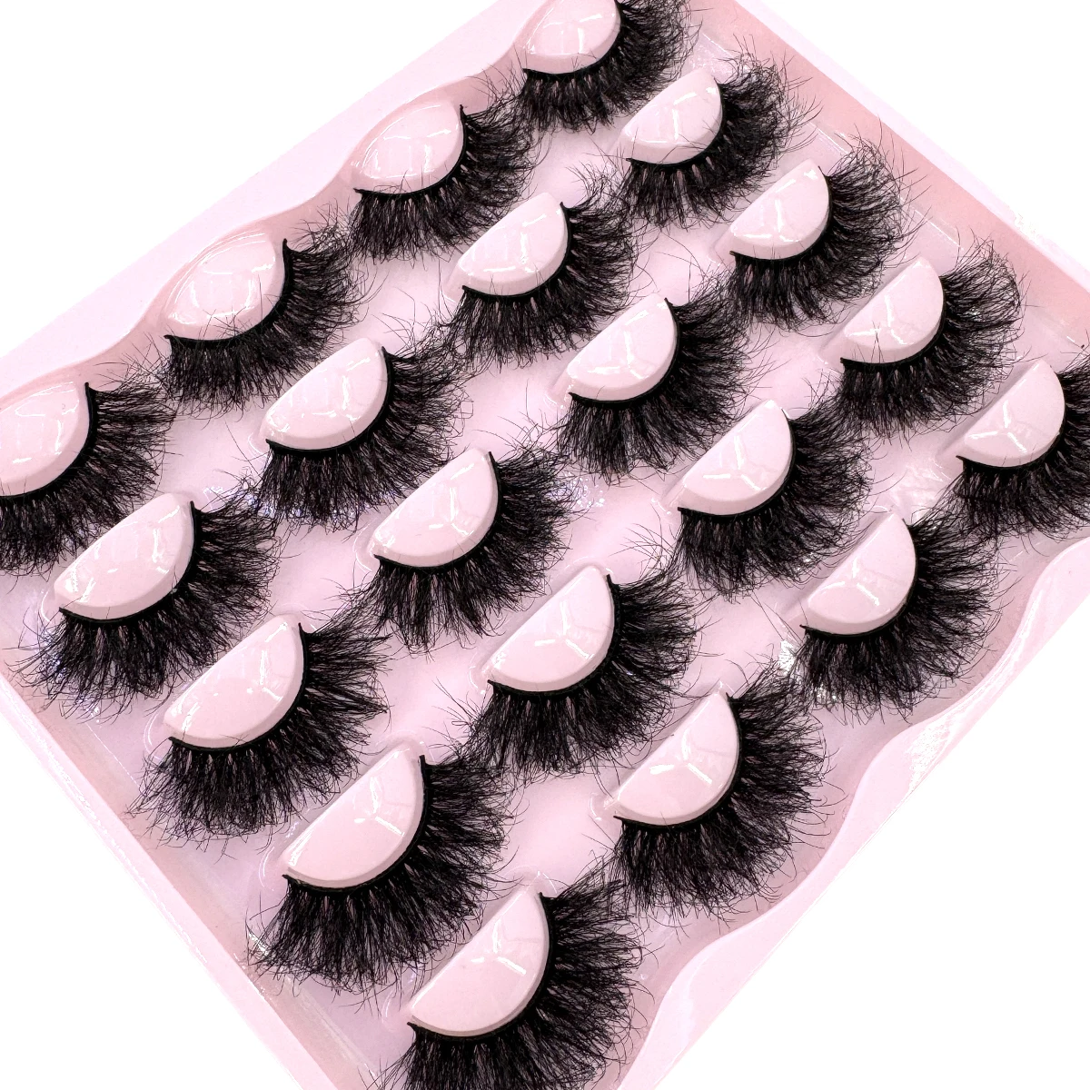 New 10 Pairs 3D Faux Mink Lashes Wispy Fluffy 25MM False Eyelashes Thick Volume Dramatic Cat Eye Lashes Long Strip Wispy Makeup