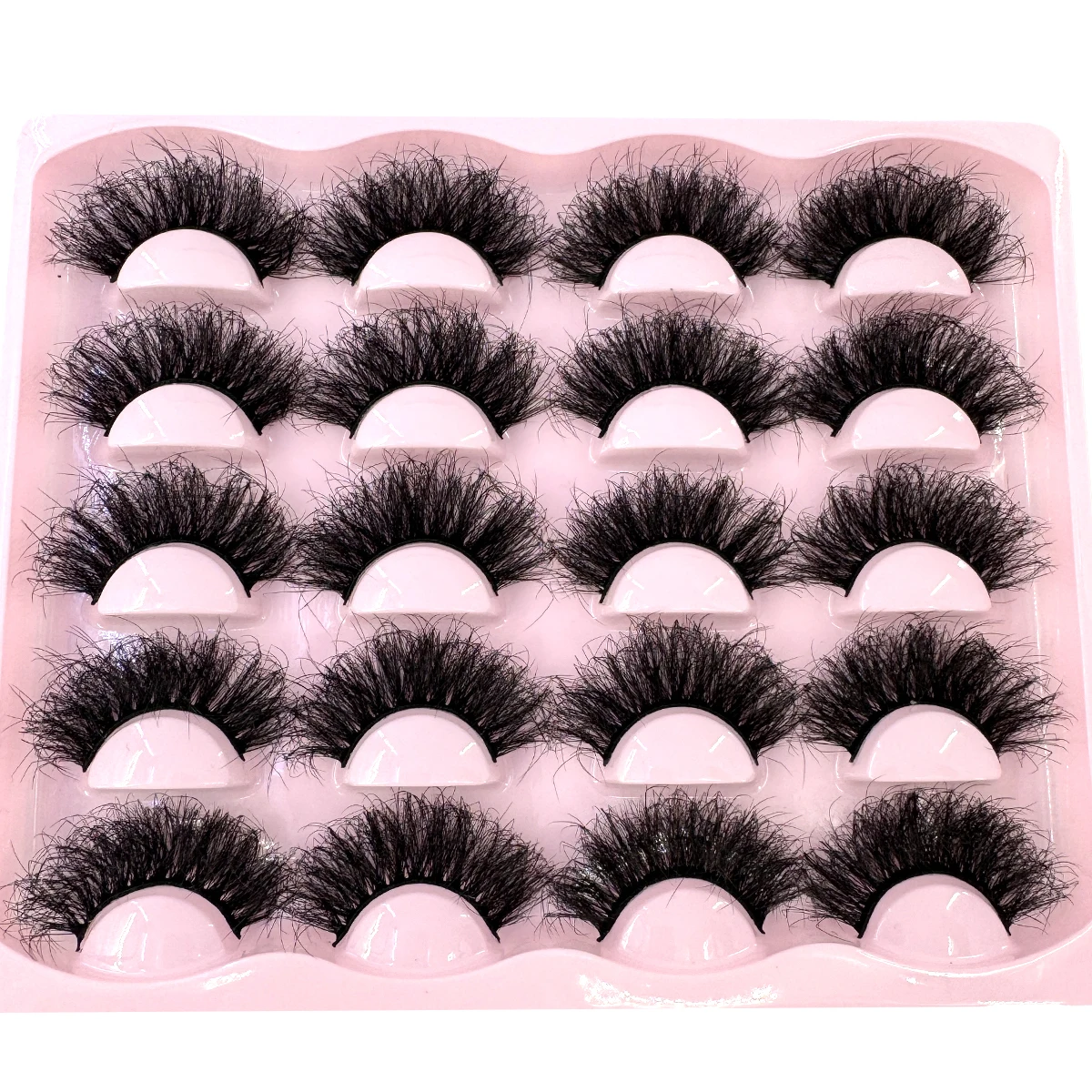 New 10 Pairs 3D Faux Mink Lashes Wispy Fluffy 25MM False Eyelashes Thick Volume Dramatic Cat Eye Lashes Long Strip Wispy Makeup