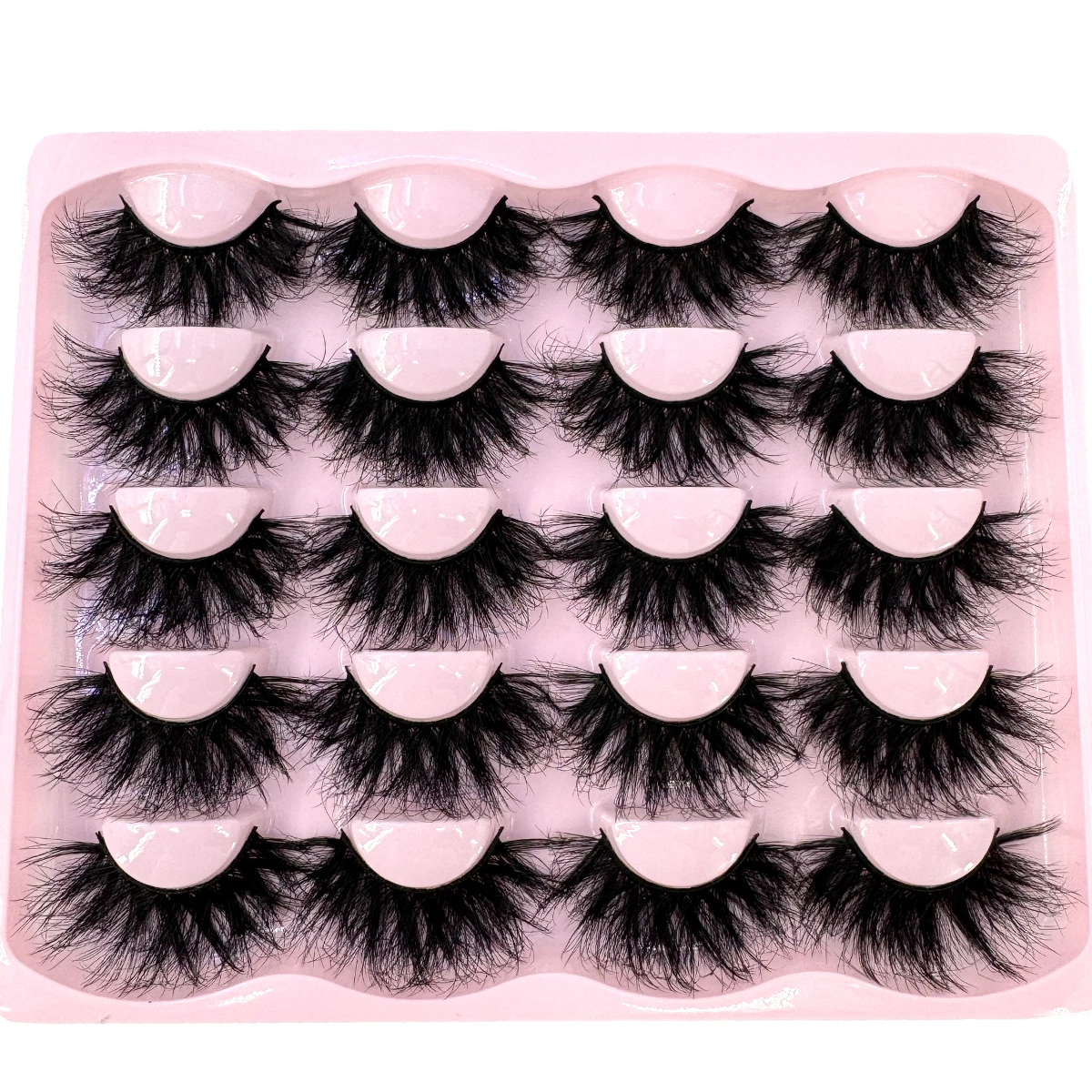 New 10 Pairs 3D Faux Mink Lashes Wispy Fluffy 25MM False Eyelashes Thick Volume Dramatic Cat Eye Lashes Long Strip Wispy Makeup