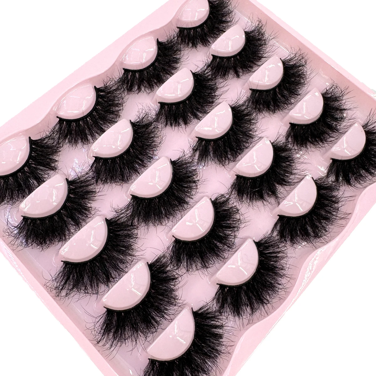 New 10 Pairs 3D Faux Mink Lashes Wispy Fluffy 25MM False Eyelashes Thick Volume Dramatic Cat Eye Lashes Long Strip Wispy Makeup