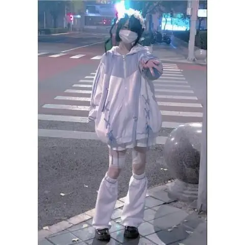 Subculture Zippers Hoodies Y2k Aesthetic Women Casual Oversized Hooded Coats Street Harajuku Grunge Loose Sweatshirts