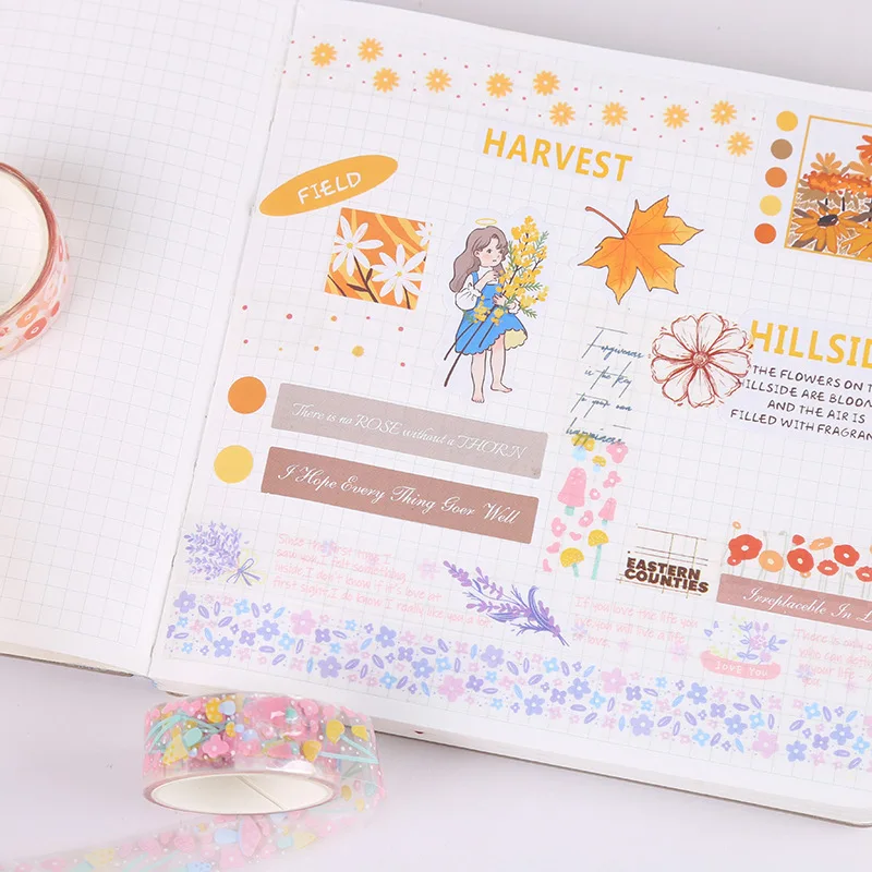 5Rolls Kawaii Transparent Sticker Tape DIY Decorative Material Tape Sketchbook Stickers School Supplies Japanese Stationery