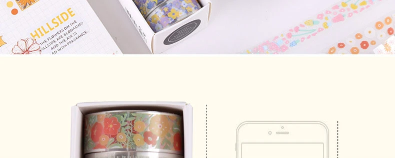 5Rolls Kawaii Transparent Sticker Tape DIY Decorative Material Tape Sketchbook Stickers School Supplies Japanese Stationery
