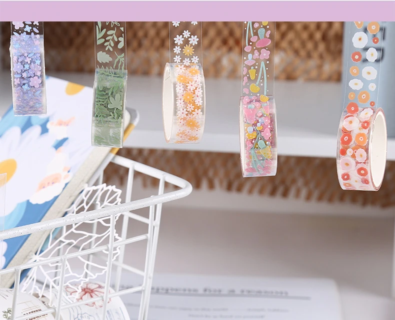 5Rolls Kawaii Transparent Sticker Tape DIY Decorative Material Tape Sketchbook Stickers School Supplies Japanese Stationery