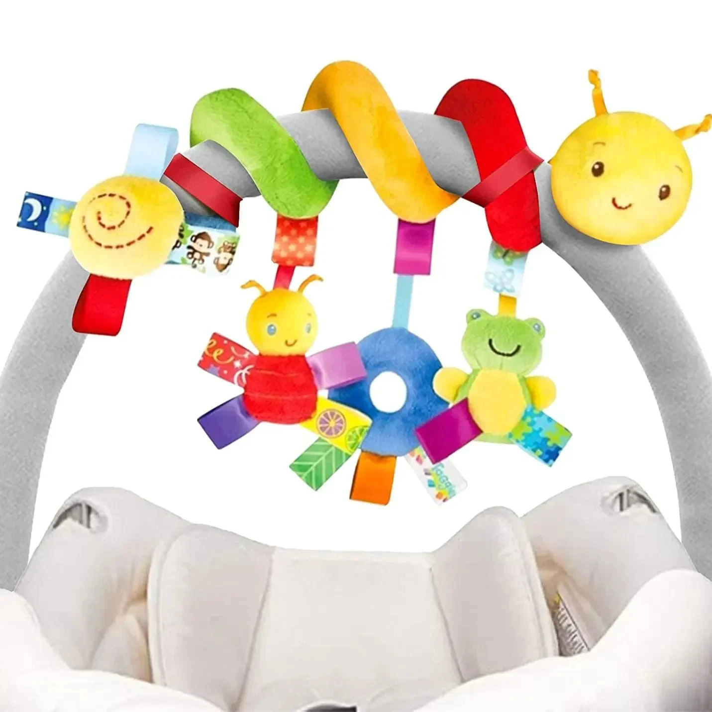 Baby Crib Hanging Rattles Toys Car Seat Toy Soft Mobiles Stroller Crib Cot Spiral Toy Pram Hanging Dolls for Babies Newborn Gift