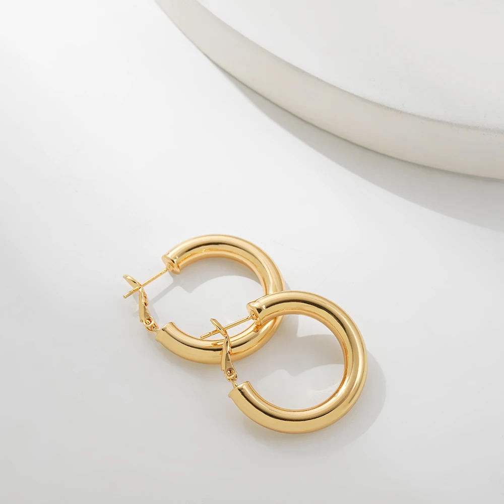 New Trendy Geometric Twisted Thick Hoop Earrings Fashion Gold Color Big Round Circle Earrings for Women Punk Hiphop Jewelry Gift