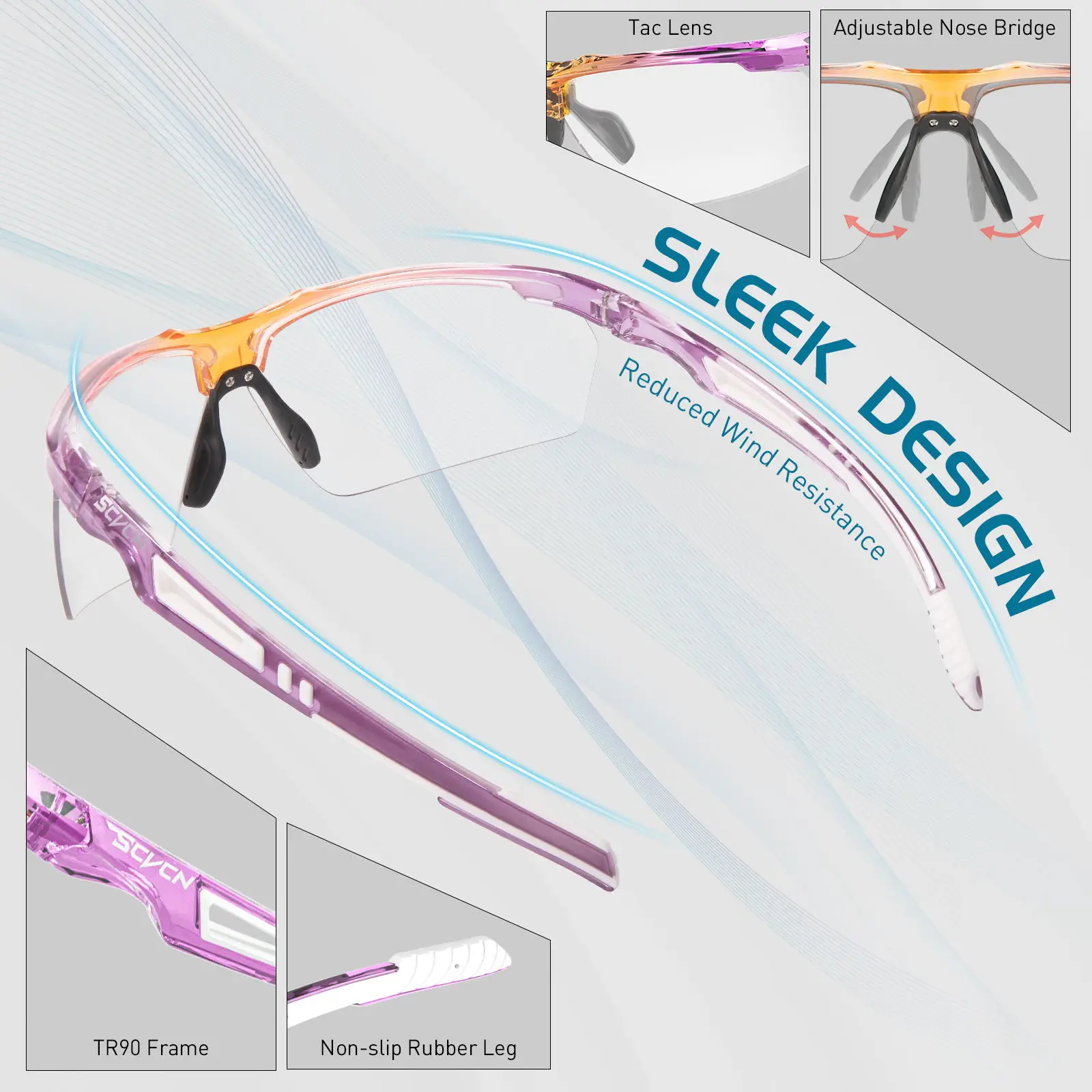 Scvcn Photochromic Sunglasses Cycling Glasses Bike Running Man Sun Bicycle Sports MTB Road Eyewear for Women Cycle Goggles 2023