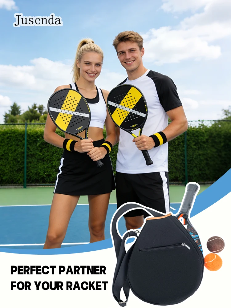 Jusenda Oxford Padel Paddle Bag Cover For Various Tennis Racket Soft Face Carbon Fiber EVA Racquet Unisex Tennis Shoulder Bags