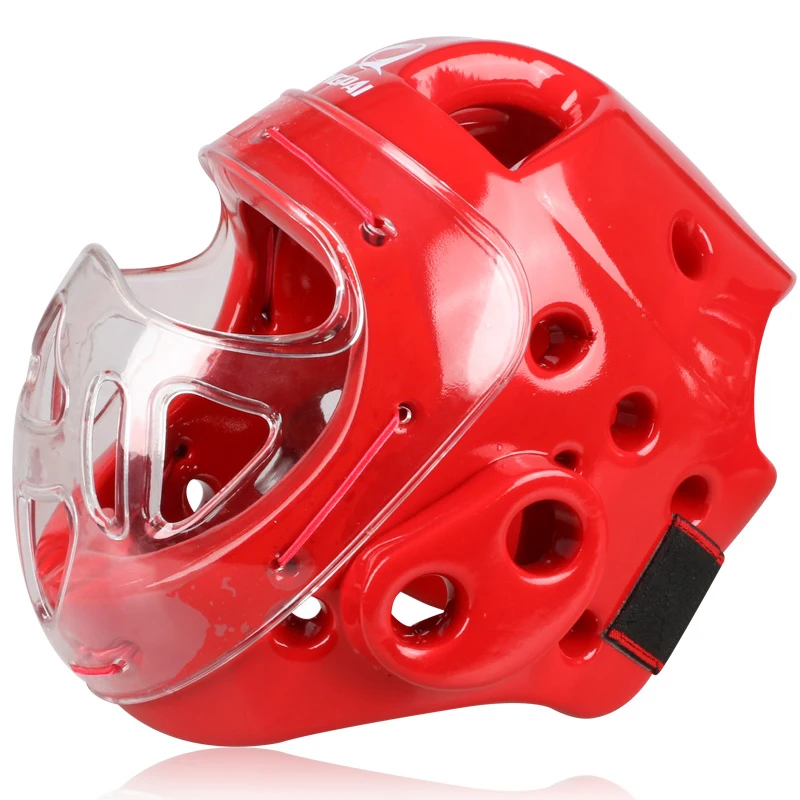 Full Face Head Guard Karate Helmet Taekwondo Headgear MMA Kick Boxing Head Protector Professional Training Helmets