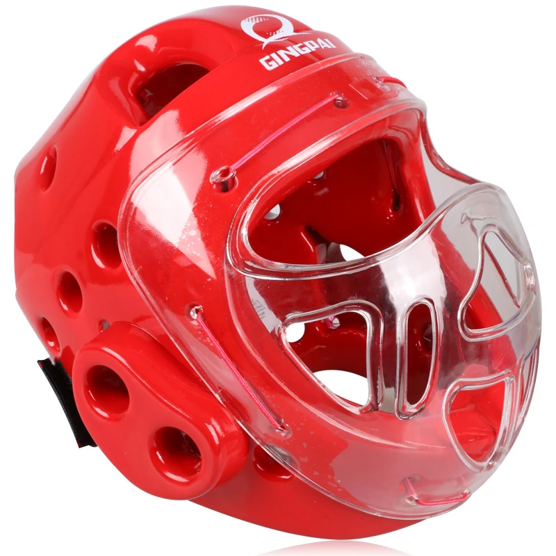 Full Face Head Guard Karate Helmet Taekwondo Headgear MMA Kick Boxing Head Protector Professional Training Helmets
