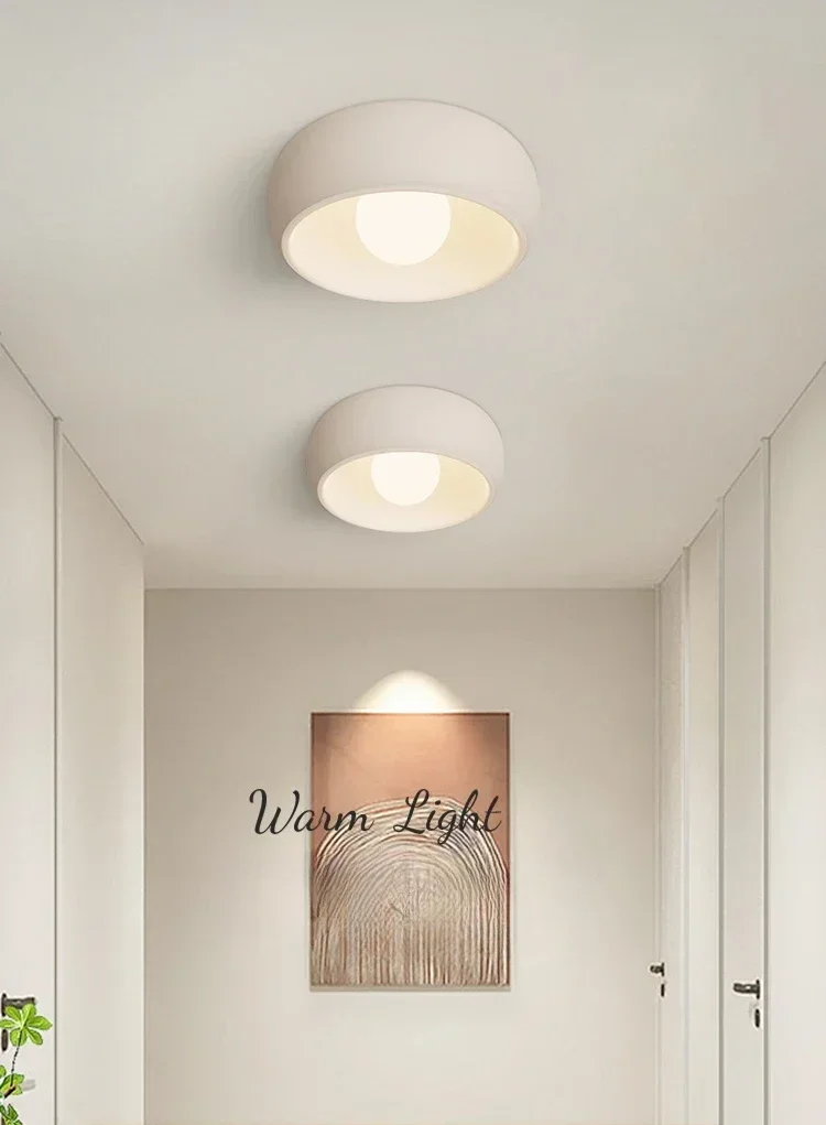 Japanese Wabi Sabi Style Circular Hallway Light Balcony LED Ceiling Cloakroom Entry Aisle Ceiling Chandelier Home Decor Lighting