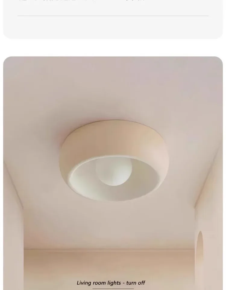 Japanese Wabi Sabi Style Circular Hallway Light Balcony LED Ceiling Cloakroom Entry Aisle Ceiling Chandelier Home Decor Lighting