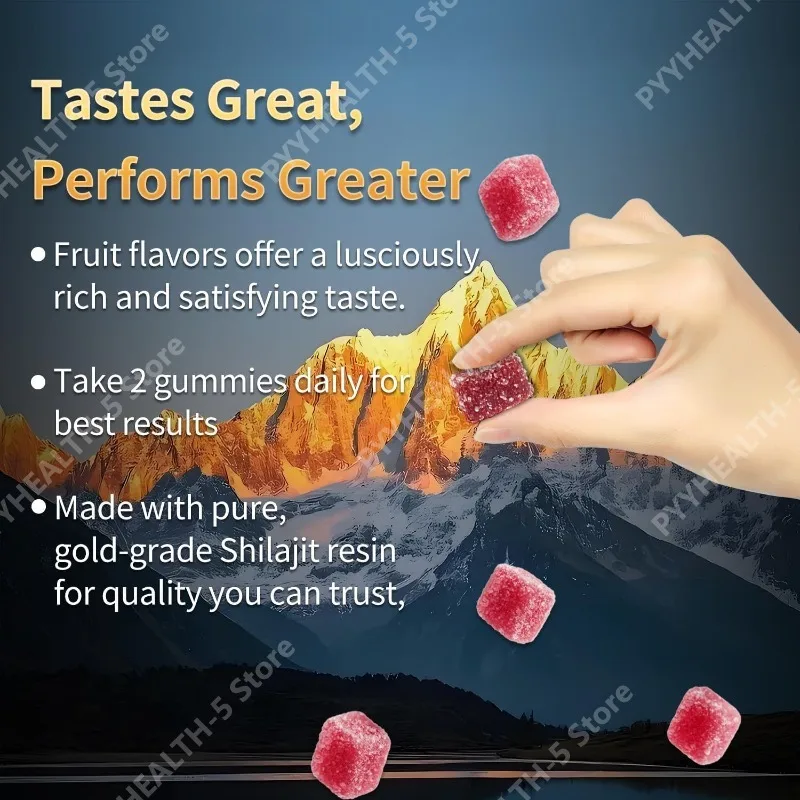 Gold Shilajit Gummies with Manuka Honey MGO 263 Himalayan Shilajit Vegan Non GMO Gluten Free Energy Vitality Supplement 30 Count