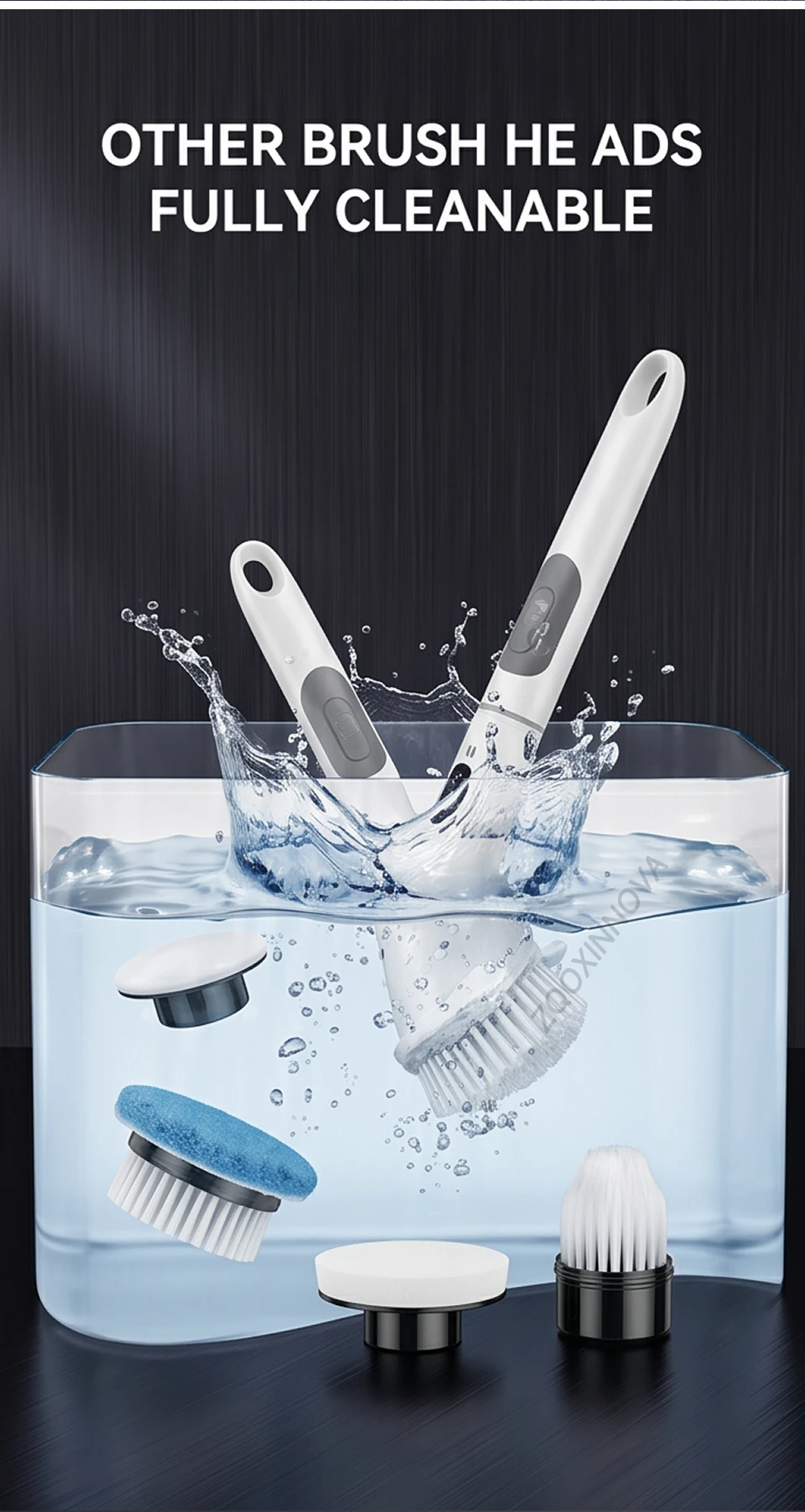 Household Cordless Spin Scrubber Kitchen Gadgets Hair Brushes Bathroom Broom Toilet Mops Electric Multipurpose Cleaning Brush