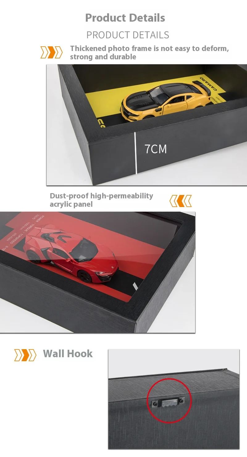 1/32 Photo Frame Version Alloy Metal Sports Car Model Simulation 3D Racing Car Hanging Painting Collection Kids Gifts Decoration