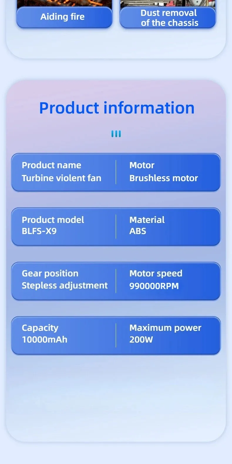 X11Pro Turbo Jet Blower 990000RPM Brushless Motor Powerful Air Blower Wind Speed 75m/s 10000mAh Violent Turbo Fan Vacuum Kit