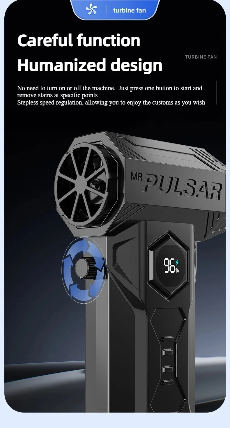 X11Pro Turbo Jet Blower 990000RPM Brushless Motor Powerful Air Blower Wind Speed 75m/s 10000mAh Violent Turbo Fan Vacuum Kit