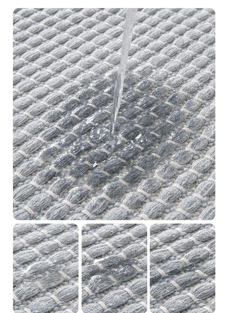 Solid Color Tassel Woven Bathroom Mat European Comfort Non-Slip Mats for Shower Room Dirt-Resistant Home Decor for Floor Hallway